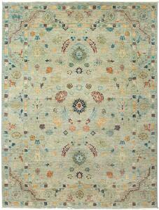 Tappeto Shahi Fine Pakistan Medaglione Verde Acqua Pastello 171x226 Cm
