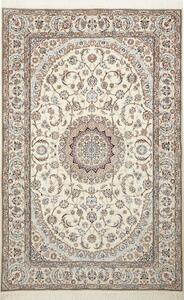 Tappeto Nain 6la Persia Medaglione Avorio Azzurro 130x202 Cm