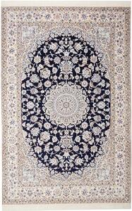 Tappeto Nain 9la Persia Medaglione Blu Crema 200x312 Cm
