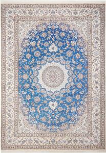 Tappeto Nain 9la Persia Medaglione Blu Avorio 253x359 Cm