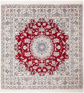 Tappeto Nain 9la Persia Medaglione Rosso Crema 195x205 Cm