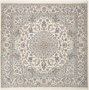 Tappeto Nain 9la Persia Medaglione Crema Blu 215x210 Cm