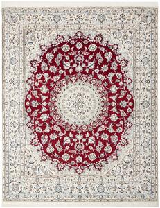 Tappeto Nain 9la Persia Medaglione Rosso Avorio 208x262 Cm