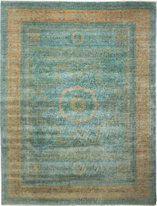 Tappeto Mamlouk Pakistan Medaglione Turchese Oro 272x356 Cm