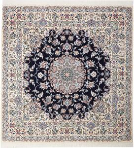 Tappeto Nain 9la Persia Medaglione Blu Crema 197x207 Cm