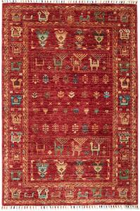 Tappeto Rubin Pakistan Astratto Rosso Rubino Multicolore 101x151 Cm