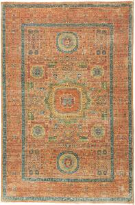 Tappeto Mamlouk Pakistan Geometrico Terracotta Blu 96x147 Cm