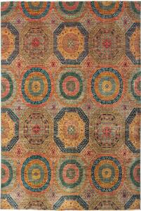 Tappeto Mamlouk Pakistan Astratto Terracotta Blu 201x299 Cm