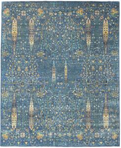 Tappeto Shahi Fine Pakistan Floreale Blu Oro 202x247 Cm