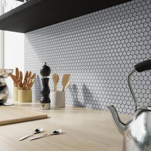 Mosaico ceramica Hexa Grey grigio sp. 6 mm