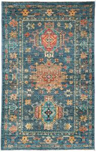 Tappeto Tribal Pakistan Astratto Blu Petrolio Arancio 78x123 Cm