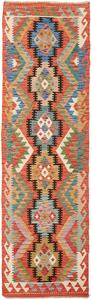 Tappeto Kilim Afghanistan Geometrico Rosso Blu 73x245 Cm