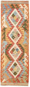 Tappeto Kilim Afghanistan Geometrico Arancio Blu 59x177 Cm