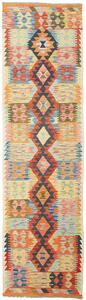 Tappeto Kilim Afghanistan Astratto Multicolore Vivace 78x286 Cm