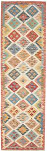 Tappeto Kilim Afghanistan Astratto Multicolore Crema 85x292 Cm
