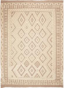Tappeto Kilim Afghanistan Geometrico Panna Sabbia 213x289 Cm