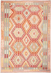 Tappeto Kilim Afghanistan Astratto Rosso Rosa 211x299 Cm
