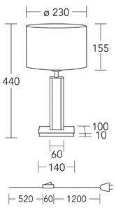 Lampada da tavolo HerzBlut Karl G, rotonda, legno/granito, bianco, E27