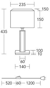 Lampada da tavolo HerzBlut Karl G, angolare, legno/granito, bianco, E27