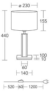 Lampada da tavolo HerzBlut Karl K, rotonda, legno, bianco, 44 cm, E27