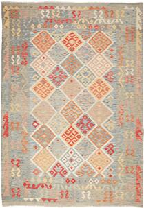 Tappeto Kilim Afghanistan Geometrico Blu Multicolore 200x286 Cm