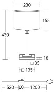 Lampada da tavolo HerzBlut Titos, legno, bianco, altezza 43 cm, E27