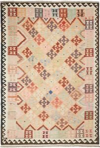 Tappeto Kilim Afghanistan Geometrico Beige Multicolore 200x297 Cm