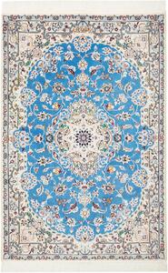 Tappeto Nain 6la Persia Medaglione Azzurro Crema 82x127 Cm