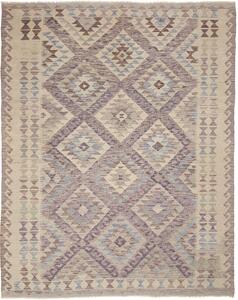 Tappeto Kilim Afghanistan Geometrico Beige Lilla 186x239 Cm