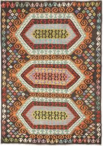 Tappeto Kilim Afghanistan Geometrico Scuro Arancione 178x248 Cm