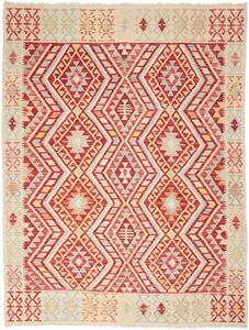 Tappeto Kilim Afghanistan Geometrico Rosso Azzurro 182x242 Cm