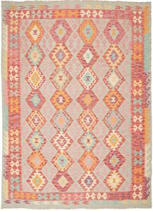 Tappeto Kilim Afghanistan Geometrico Azzurro Rosa 177x246 Cm