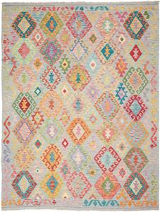 Tappeto Kilim Afghanistan Astratto Azzurro Multicolore 186x244 Cm