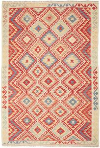 Tappeto Kilim Afghanistan Geometrico Rosso Blu 167x244 Cm