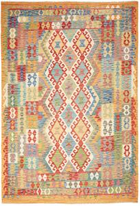 Tappeto Kilim Afghanistan Astratto Multicolore Brillante 200x292 Cm