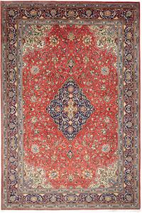 Tappeto Sarough Persia Medaglione Rosso Blu 220x330 Cm