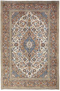 Tappeto Kashan Persia Medaglione Avorio Blu 202x303 Cm