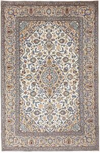Tappeto Kashan Persia Medaglione Crema Blu 193x295 Cm