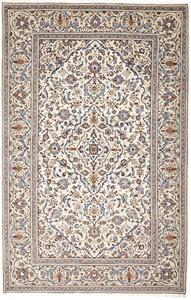 Tappeto Kashan Persia Medaglione Crema Blu 196x310 Cm