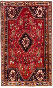 Tappeto Shiraz Persia Geometrico Rosso Blu Scuro 170x278 Cm