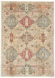 Tappeto Tribal Pakistan Geometrico Beige Policromo 145x207 Cm