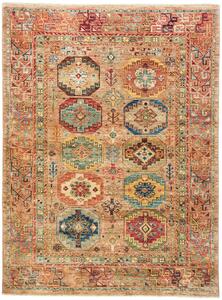 Tappeto Tribal Pakistan Astratto Ocra Policromo 147x199 Cm