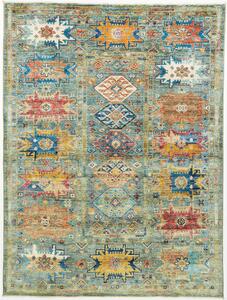 Tappeto Tribal Pakistan Geometrico Acquamarina Policromo 151x199 Cm