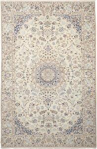 Tappeto Nain 9la Persia Medaglione Crema Blu 154x242 Cm