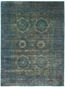 Tappeto Mamlouk Pakistan Geometrico Petrolio Verde 265x362 Cm