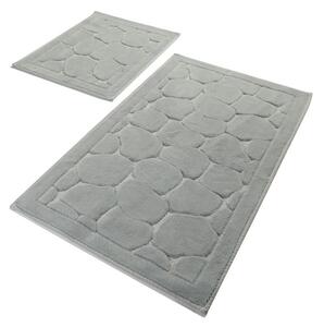 Set di 2 tappeti da bagno in cotone grigio Chilai Parma - Foutastic