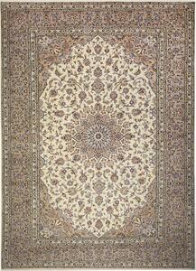 Tappeto Kashan Persia Medaglione Crema Beige 245x340 Cm