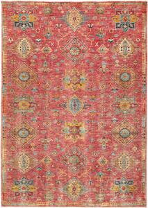 Tappeto Tribal Pakistan Geometrico Rosso Blu 173x244 Cm