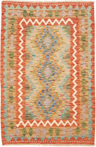 Tappeto Kilim Afghanistan Astratto Terracotta Azzurro 83x126 Cm