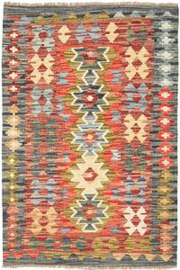 Tappeto Kilim Afghanistan Geometrico Terracotta Blu 87x126 Cm